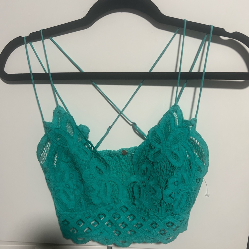 Free People Turquoise Lace Camisole